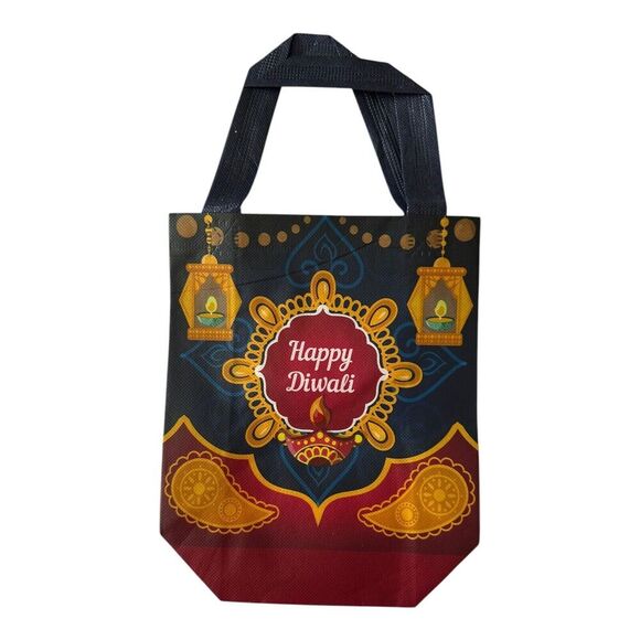 Diwali Party Favor Bags Treat Candy Goodie Gift Non-woven Bags Reusable 16 Bags - Picture 3 of 5